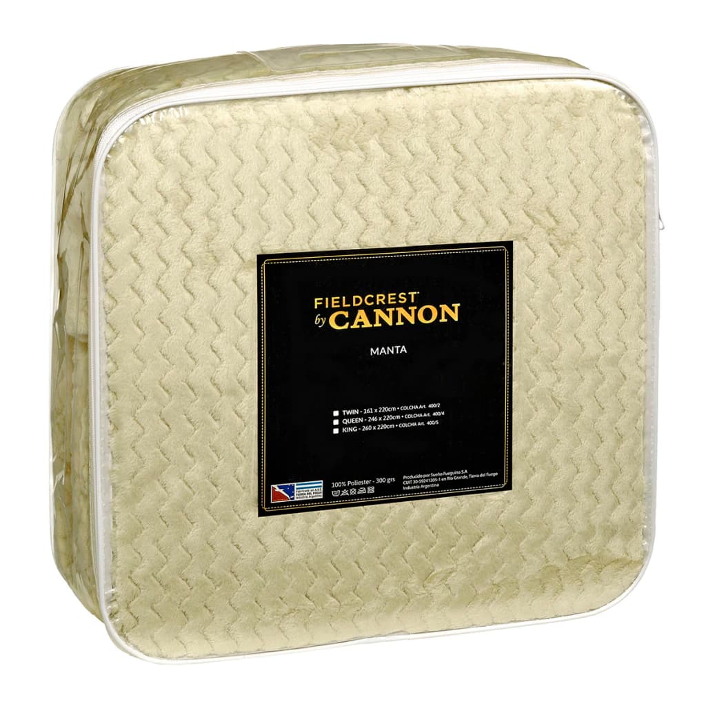 Manta De Microfibra Cannon Original Suave Y Calentita medida QUEEN — Beige
