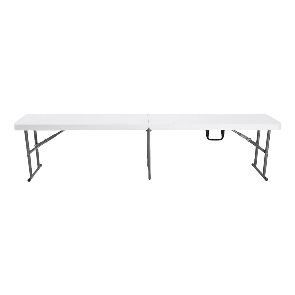 Banco Plegable 1.83 Mts T-GO de Aluminio | Soporta 200kg — Blanco