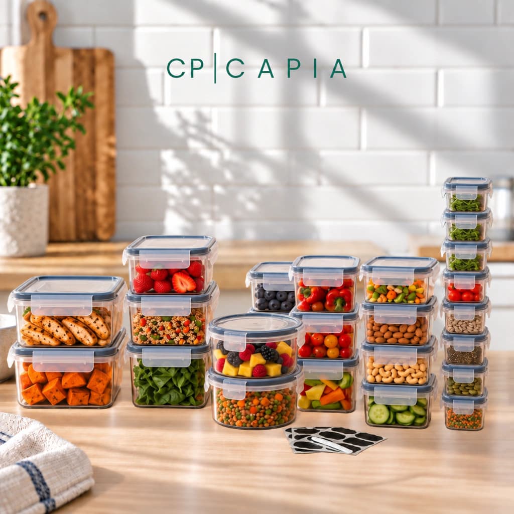 Set x24 Tápers Herméticos Capia BPA Free + Etiquetas y Marcador
