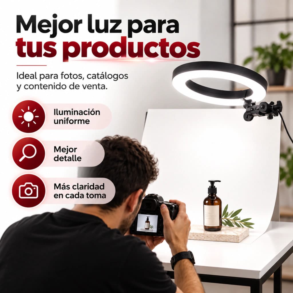 Aro De Luz Led Make Up Maquillaje Celular Ring Tik Tok Redes