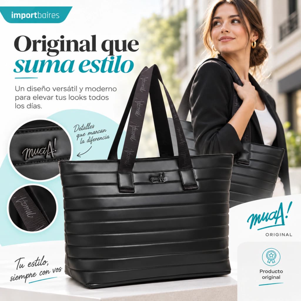 Tote Bag Cuero Matelasseado PU | Muaa — Beige
