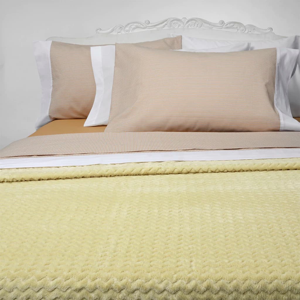 Manta De Microfibra Cannon Original Suave Y Calentita medida QUEEN — Beige