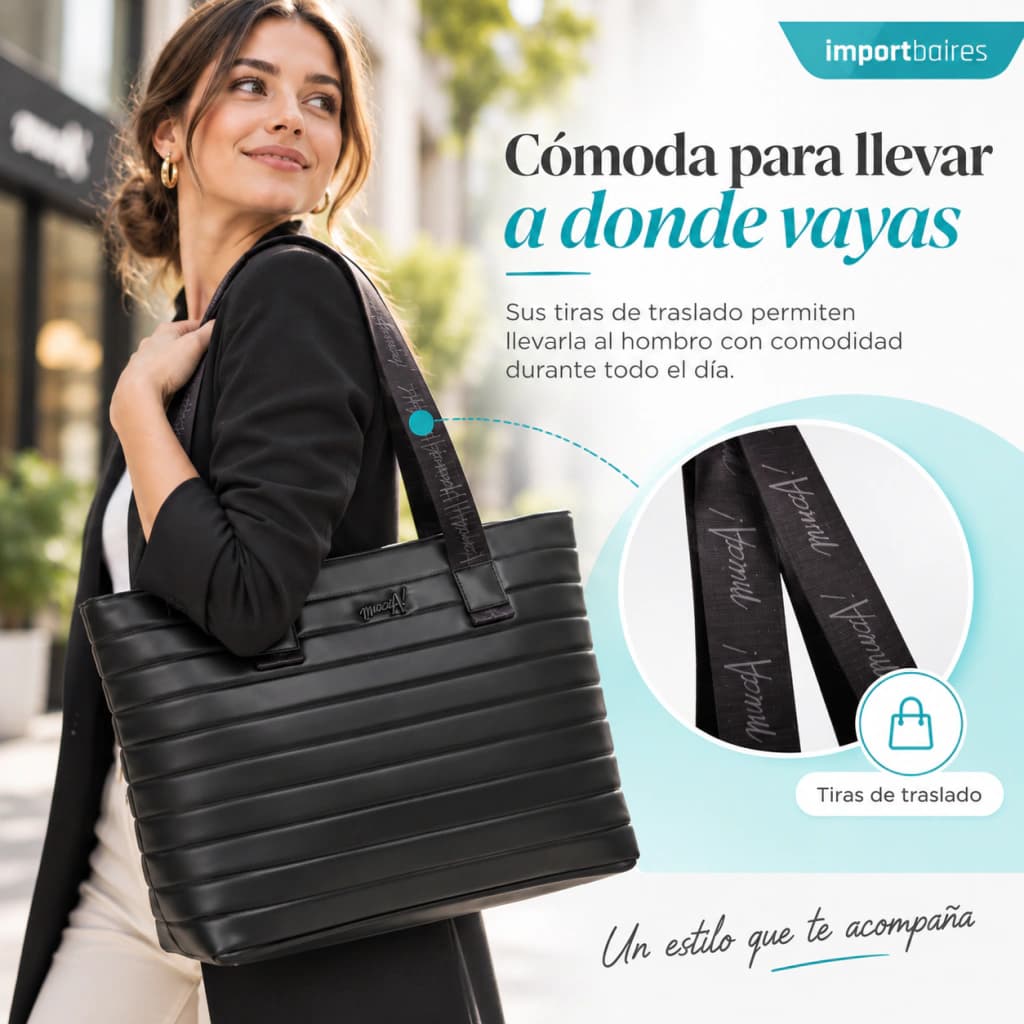 Tote Bag Cuero Matelasseado PU | Muaa — Beige