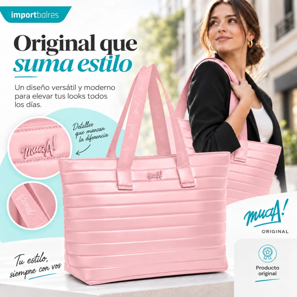 Tote Bag Cuero Matelasseado PU | Muaa — Beige