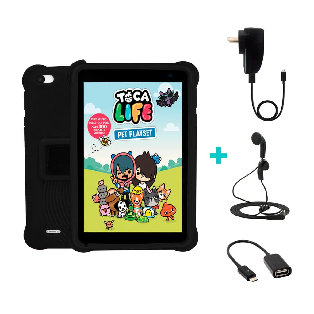 Tablet T-go Outlet 7 Pulgadas Kids 4gb 64gb Funda + Regalos (Reacondicionado) — Negro