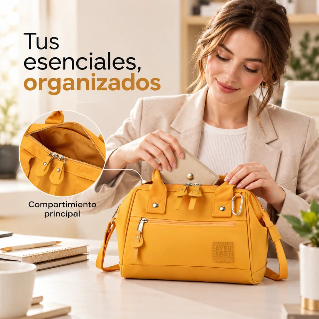Morral Boca de Pez Everlast ecocuero PU – Cartera mujer cruzada urbana