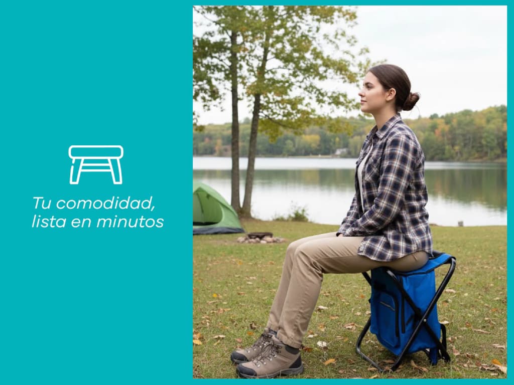 Silla banco Discovery 3 en 1: asiento, mochila y banco.