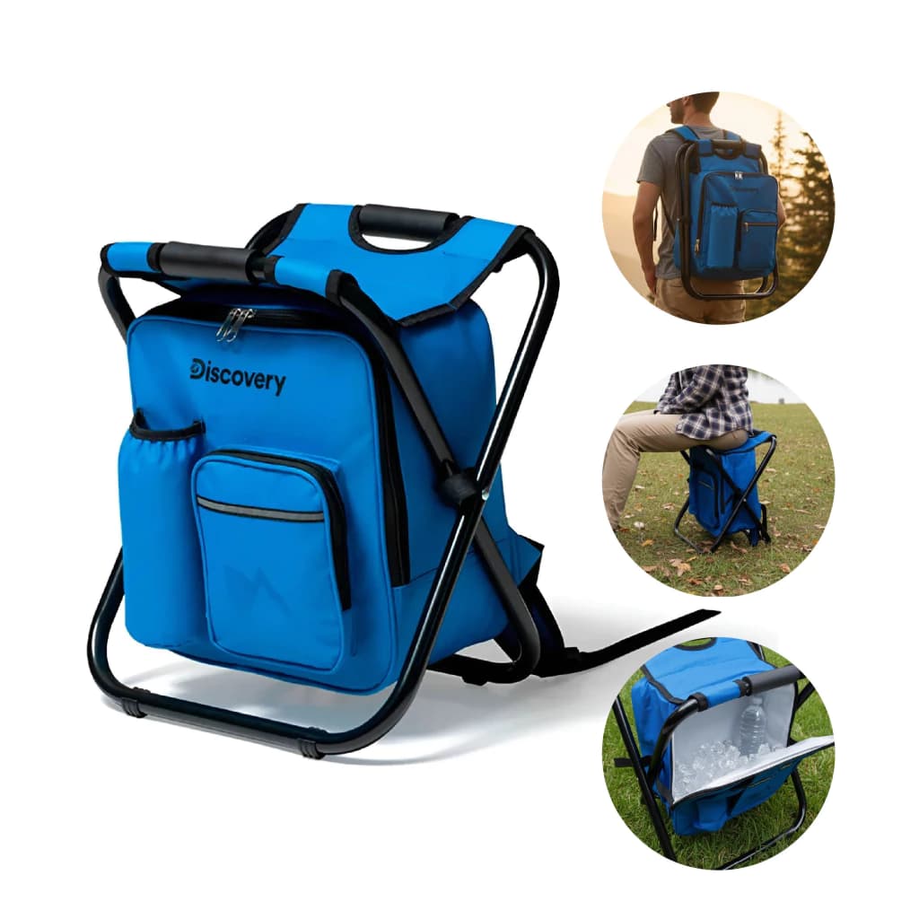 Silla banco Discovery 3 en 1: asiento, mochila y banco.