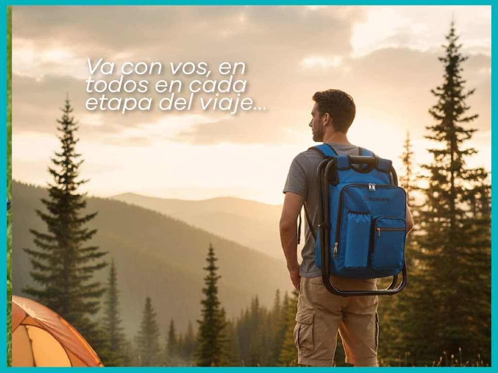 Silla banco Discovery 3 en 1: asiento, mochila y banco.
