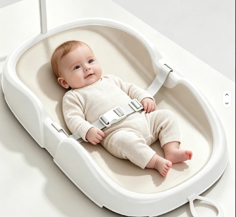 Cambiador Infantil Impermeable con Arco y Cinturón | Portátil — Beige