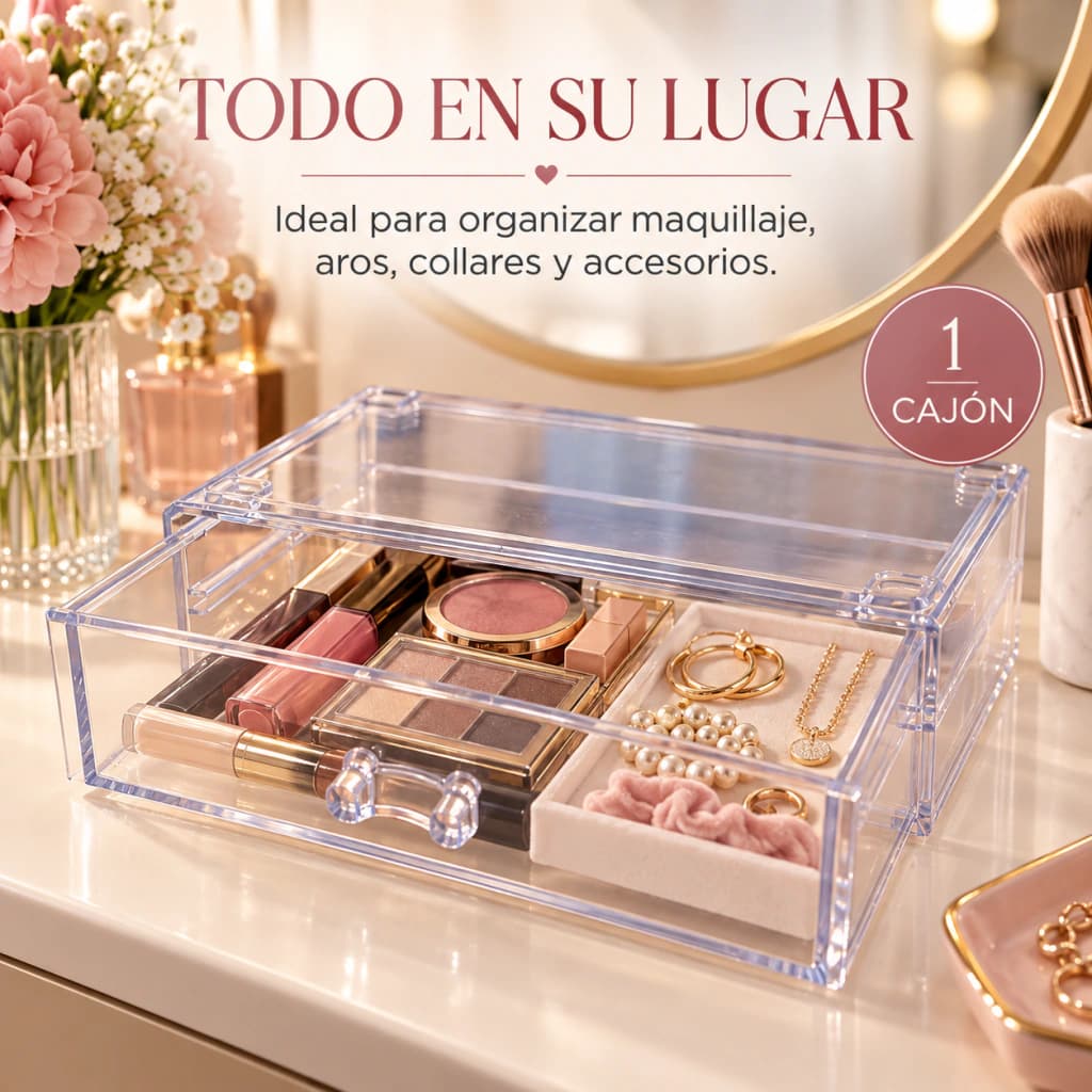 Organizador Colombraro Acrílico Cosméticos con Cajón | OUTLET