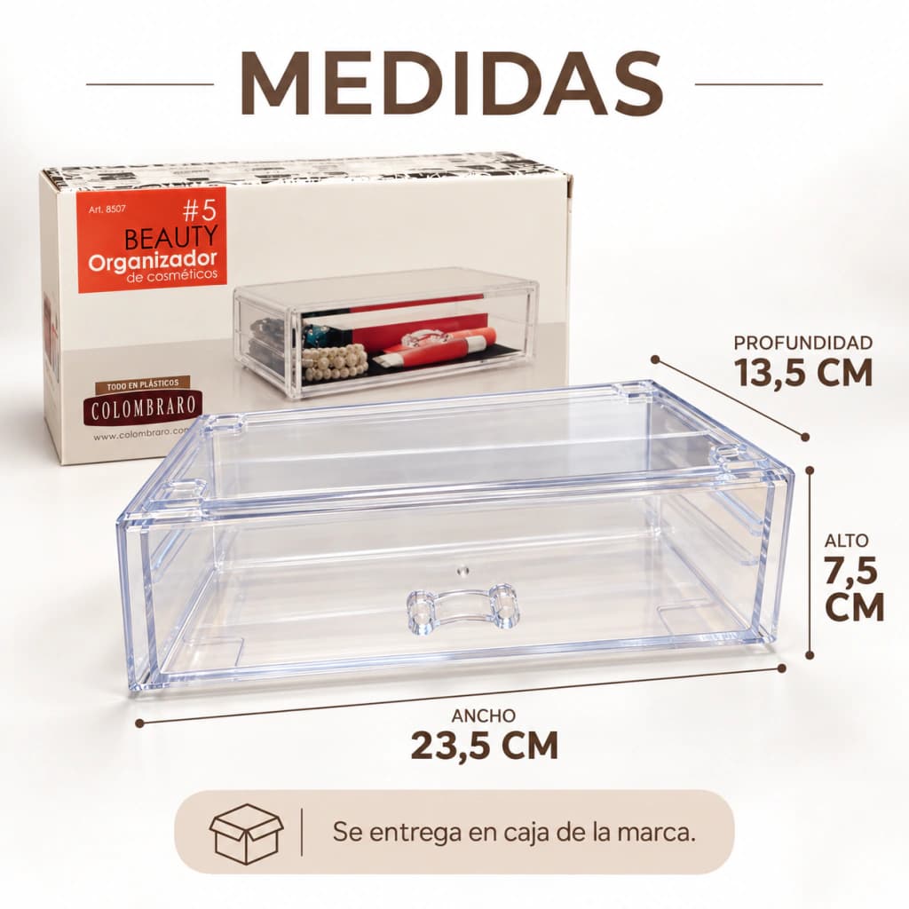 Organizador Colombraro Acrílico Cosméticos con Cajón | OUTLET