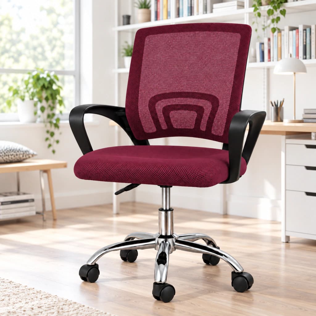 Silla De Escritorio Orion — Bordó / Malla