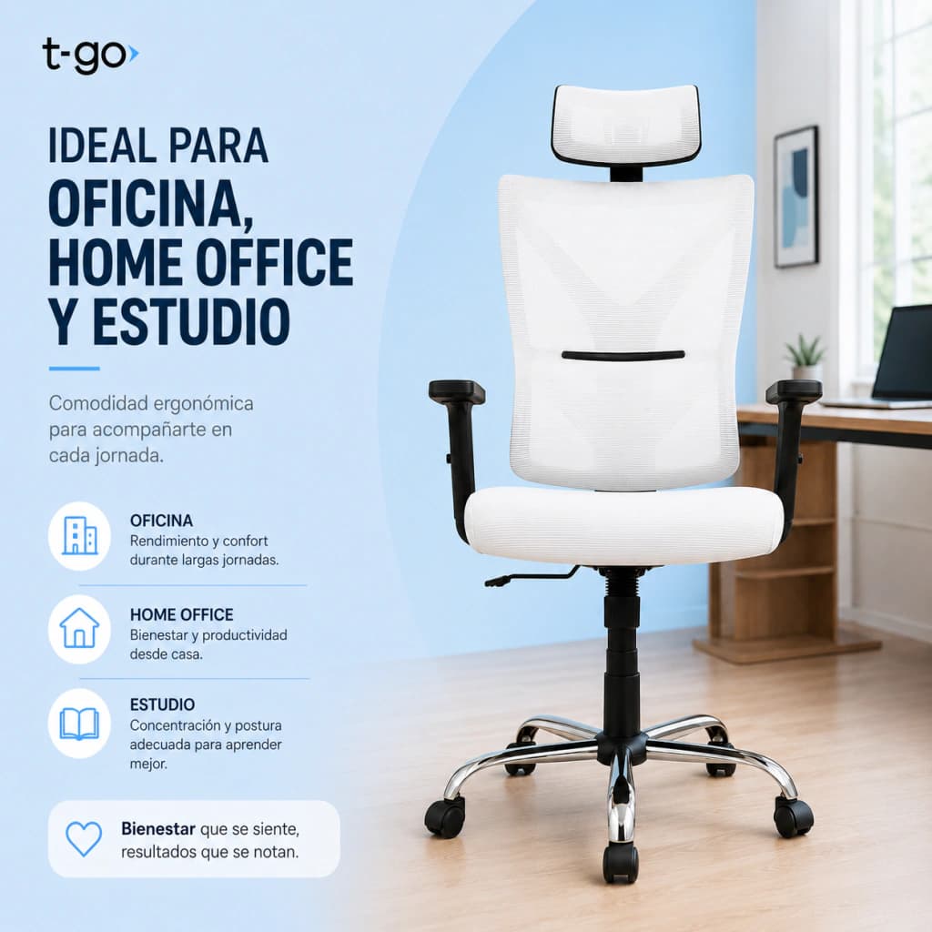 Silla De Escritorio Ergo Supreme — Negro / Malla