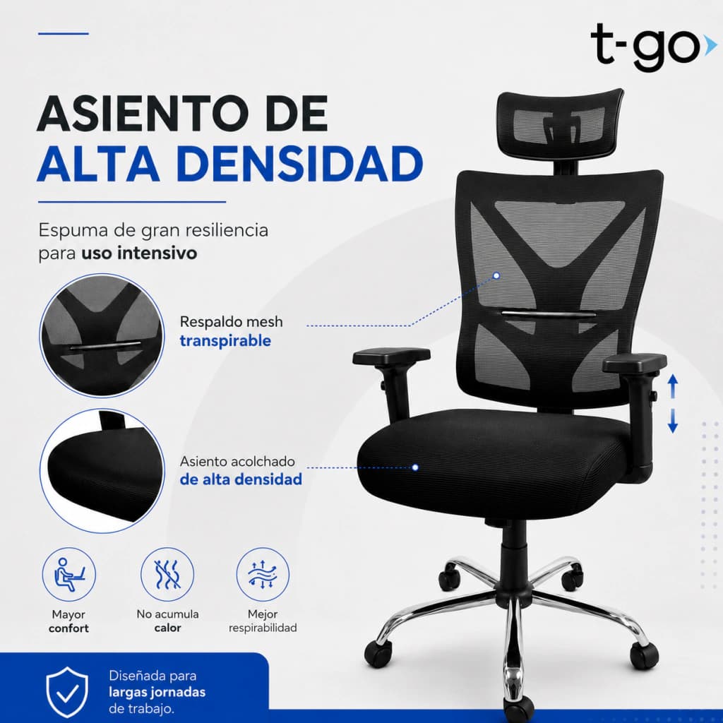Silla De Escritorio Ergo Supreme — Negro / Malla