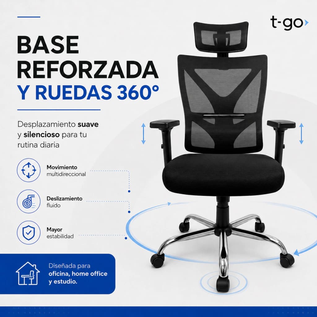 Silla De Escritorio Ergo Supreme — Negro / Malla