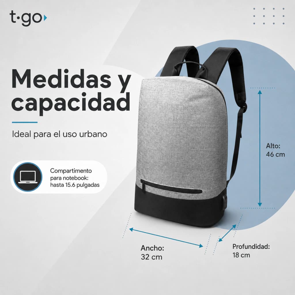 Mochila Urbana T-go AB03 Deportiva | Portanotebook 15.