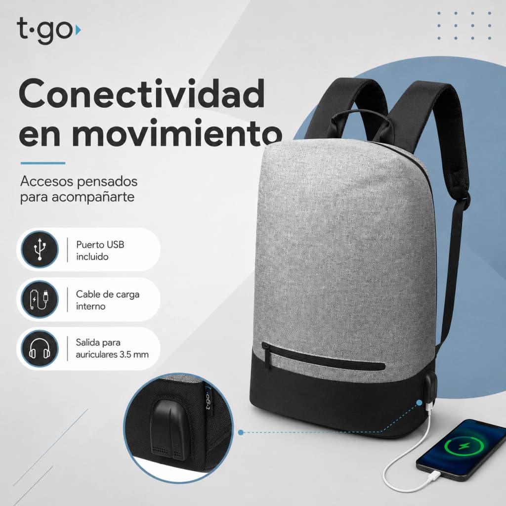 Mochila Urbana T-go AB03 Deportiva | Portanotebook 15.