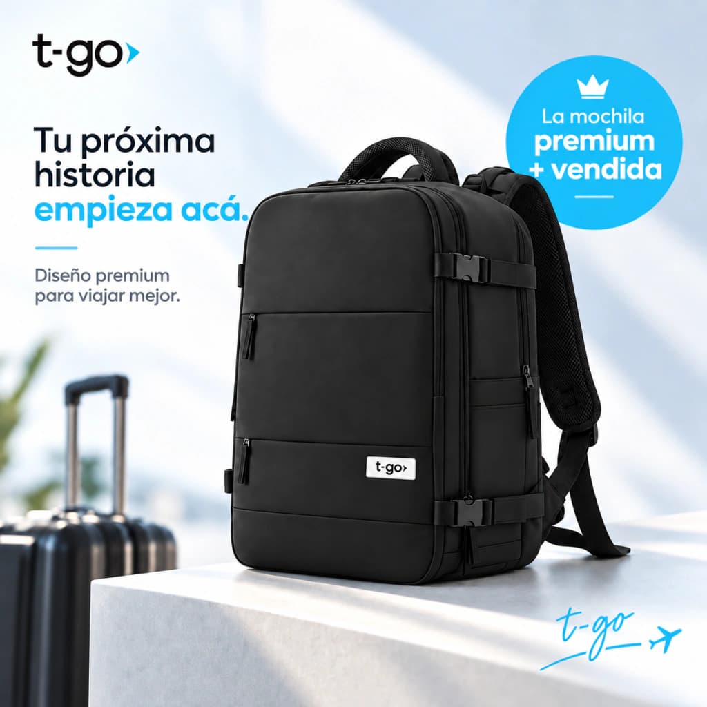 Mochila Inteligente de Viaje T-GO EM240 Impermeable con USB y Bolsillo para Zapatillas - Estilo Carry On — ROSA / Liso