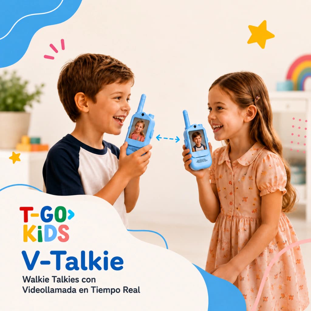 Pack x2 Walkie Talkies para Niños con Videochat | T-go Kids — Celeste