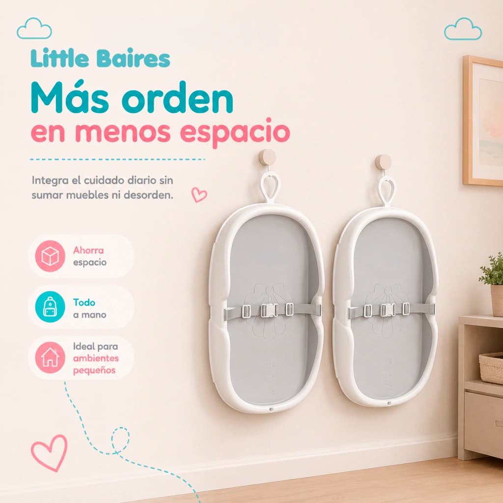 Cambiador Infantil Impermeable con Arco y Cinturón | Portátil — Beige