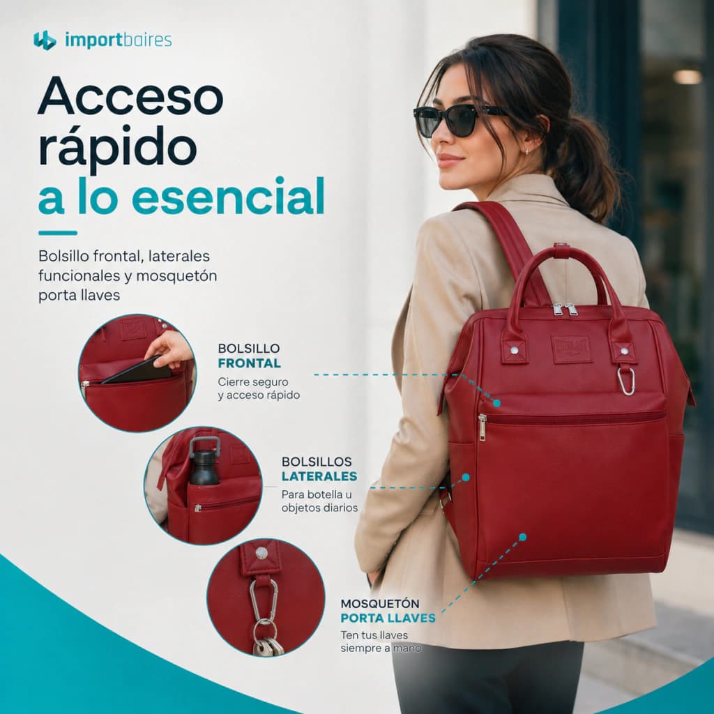 Mochila Everlast Urbana Mujer Eco Cuero | Boca de Pez — Chocolate