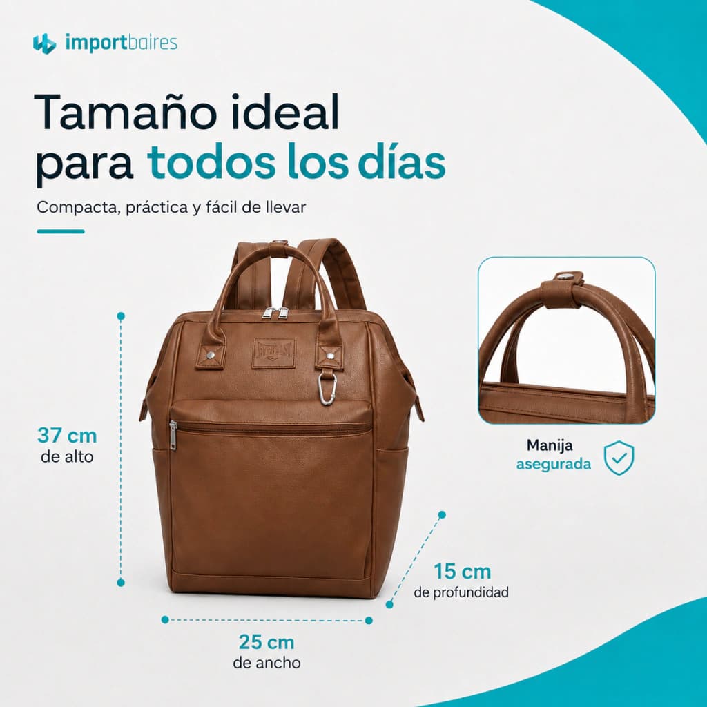 Mochila Everlast Urbana Mujer Eco Cuero | Boca de Pez — Chocolate
