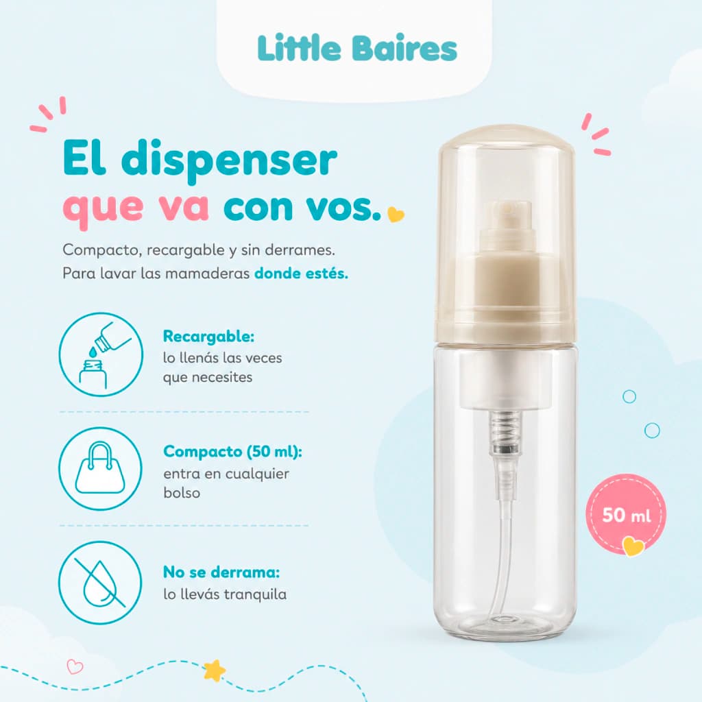Set Limpia Mamaderas 4 en 1 con Dispenser | Silicona BPA Free