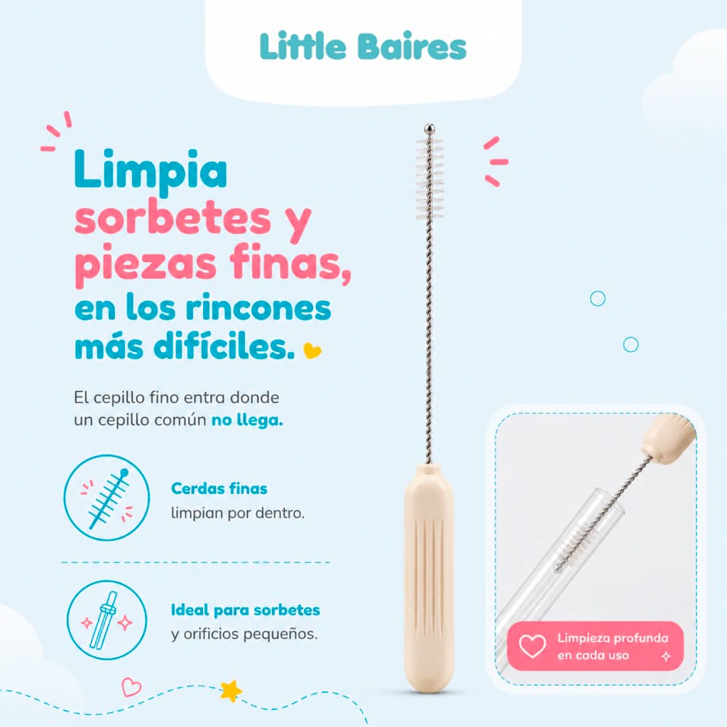 Set Limpia Mamaderas 4 en 1 con Dispenser | Silicona BPA Free