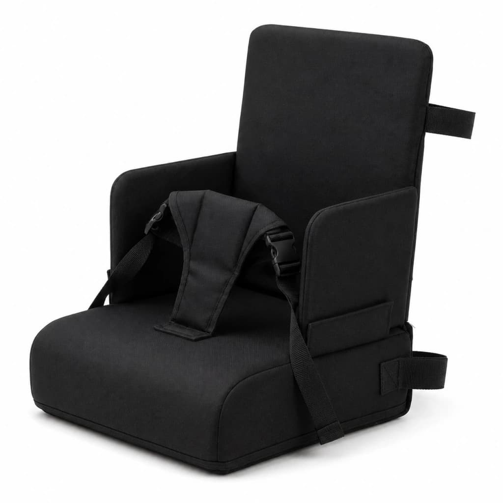 Asiento Elevador Bebé Plegable y Portátil | Little Booster — Negro