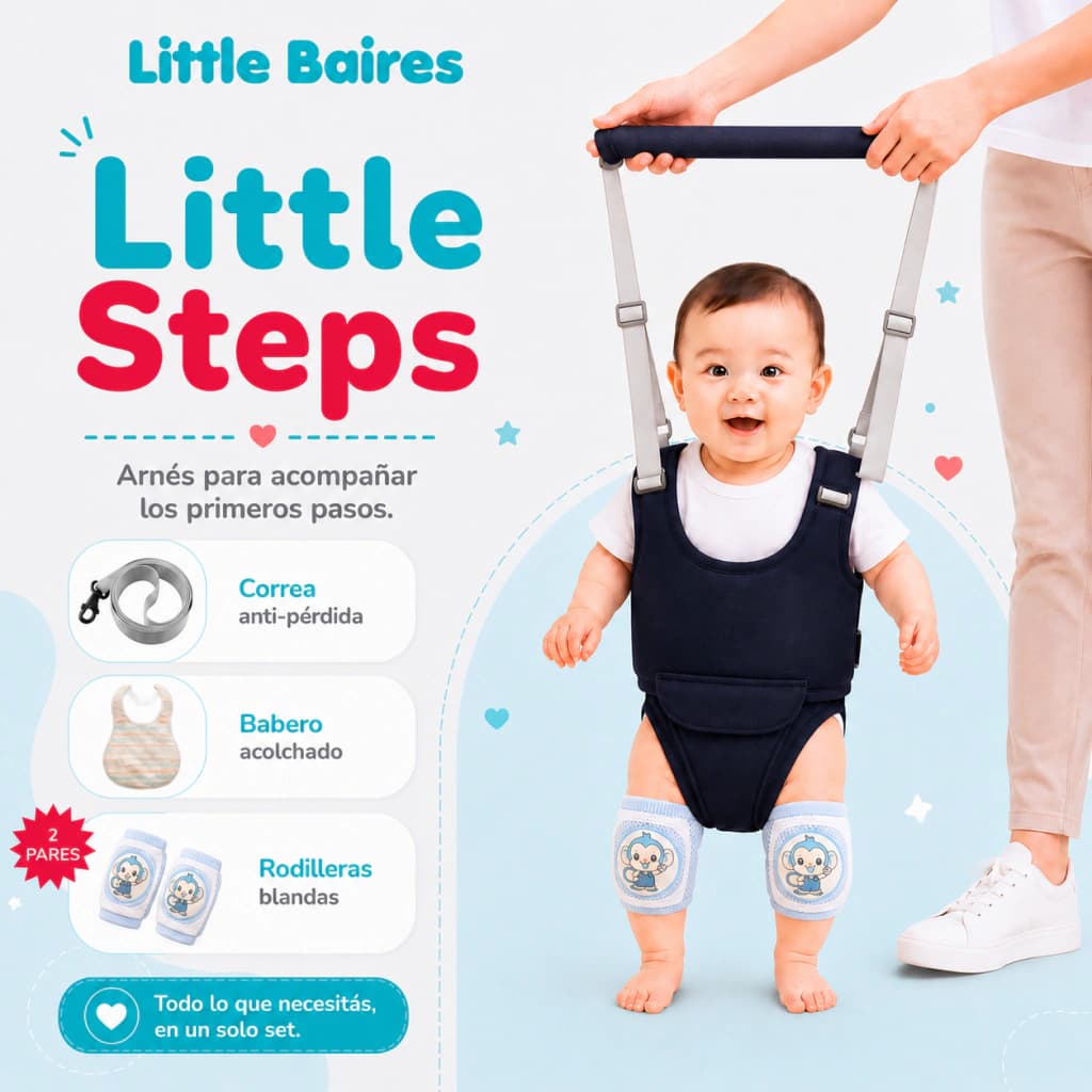 Arnés Caminador Bebé Primeros Pasos Little Steps | Evolutivo — Azul