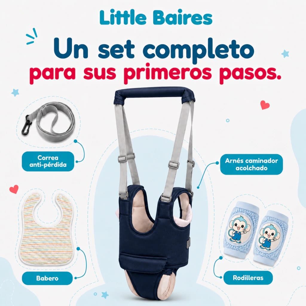 Arnés Caminador Bebé Primeros Pasos Little Steps | Evolutivo — Azul
