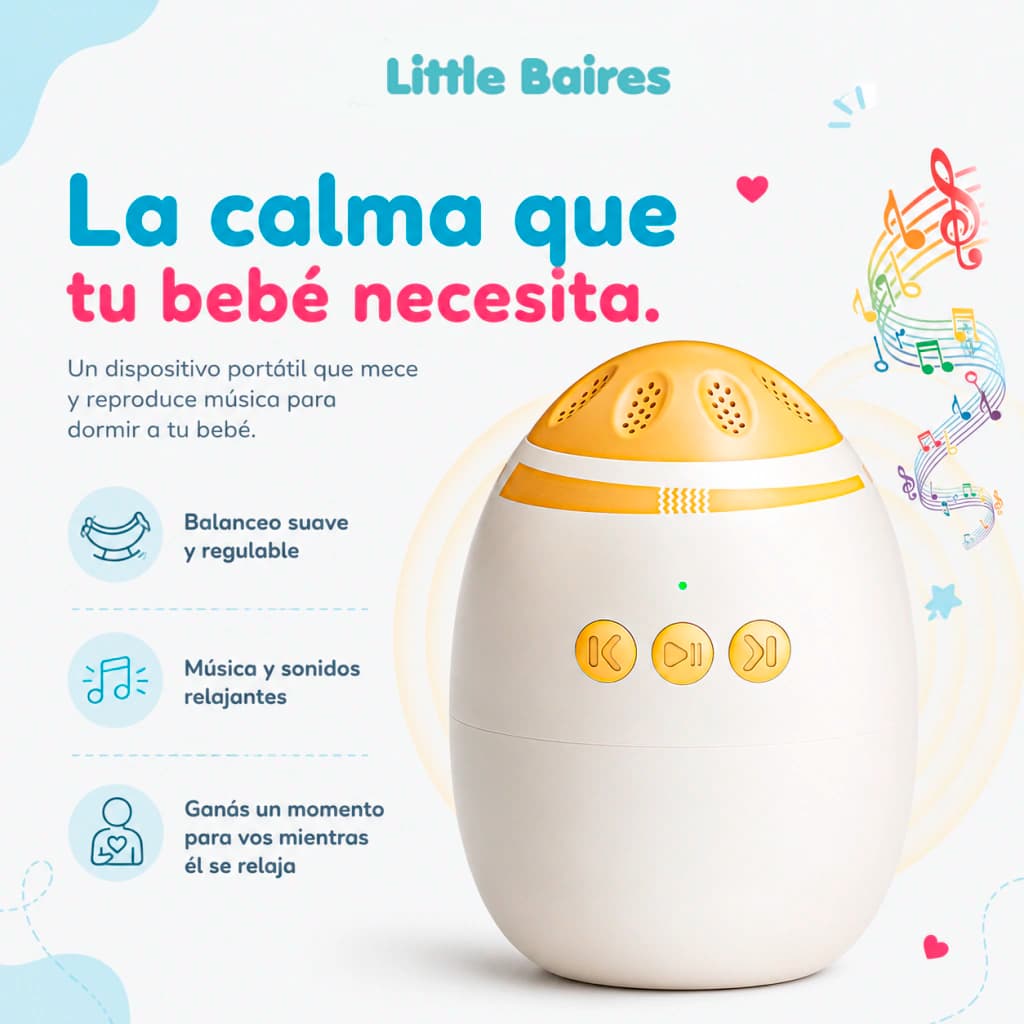 Mecedor Automático Portátil para Cochecito | USB y Sonidos