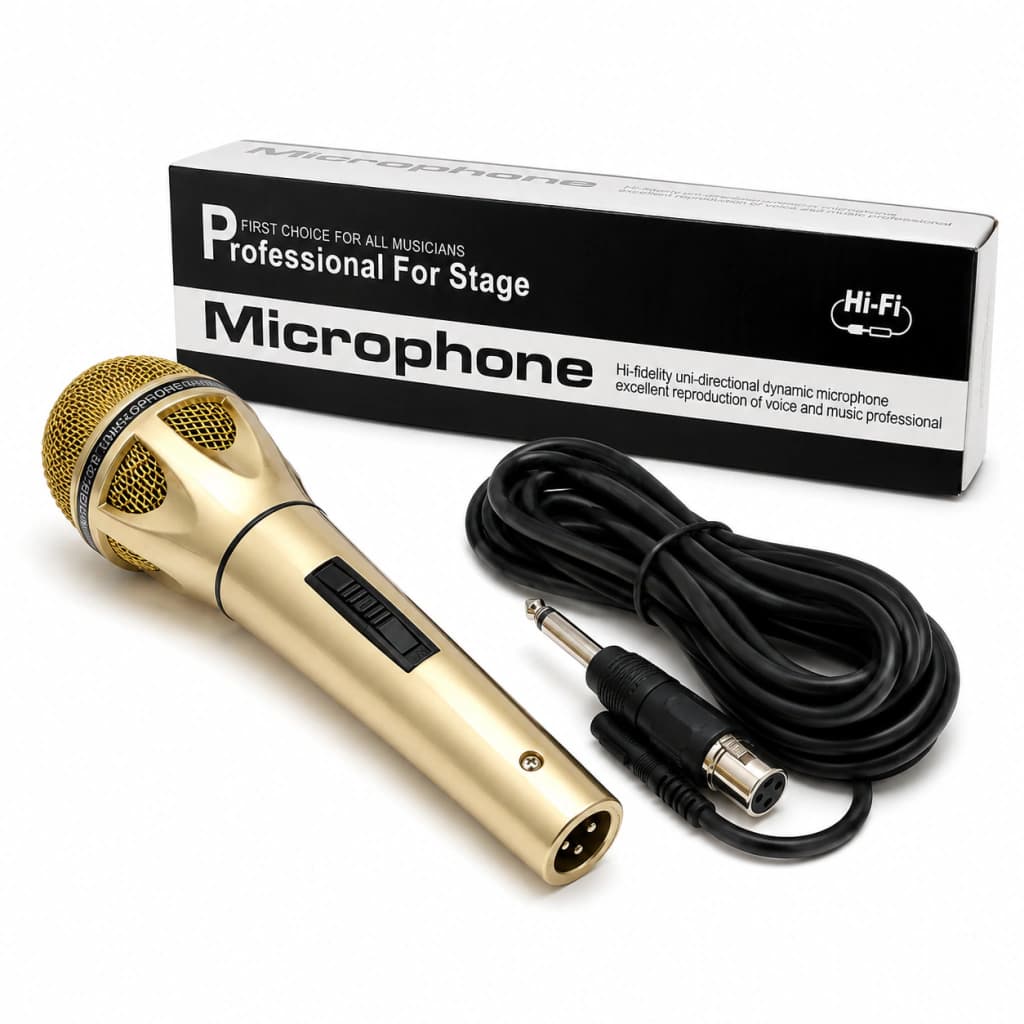 Micrófono Dinámico T-Go MIC 810 Gold con Cable 2m | XLR