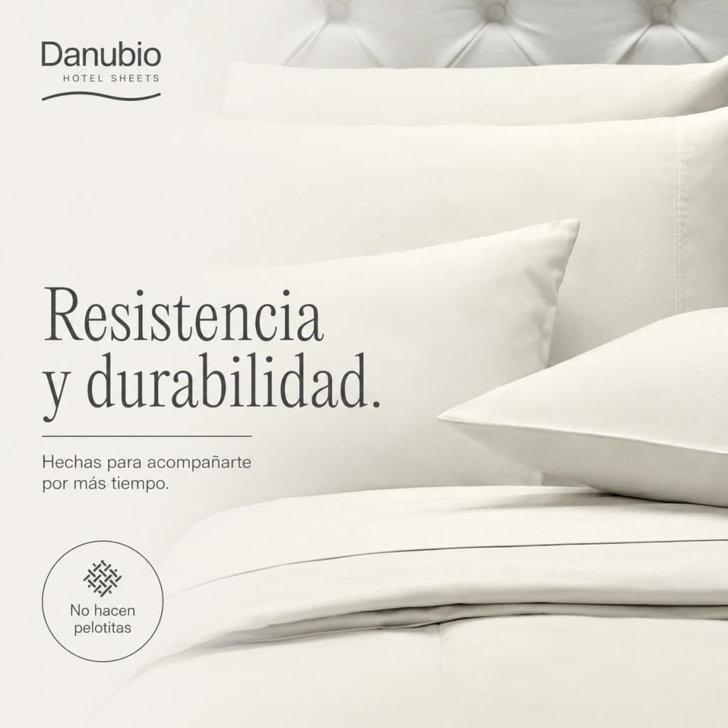 Juego de Sábanas Danubio 100% Algodón Queen Size | 144 Hilos — Blanco
