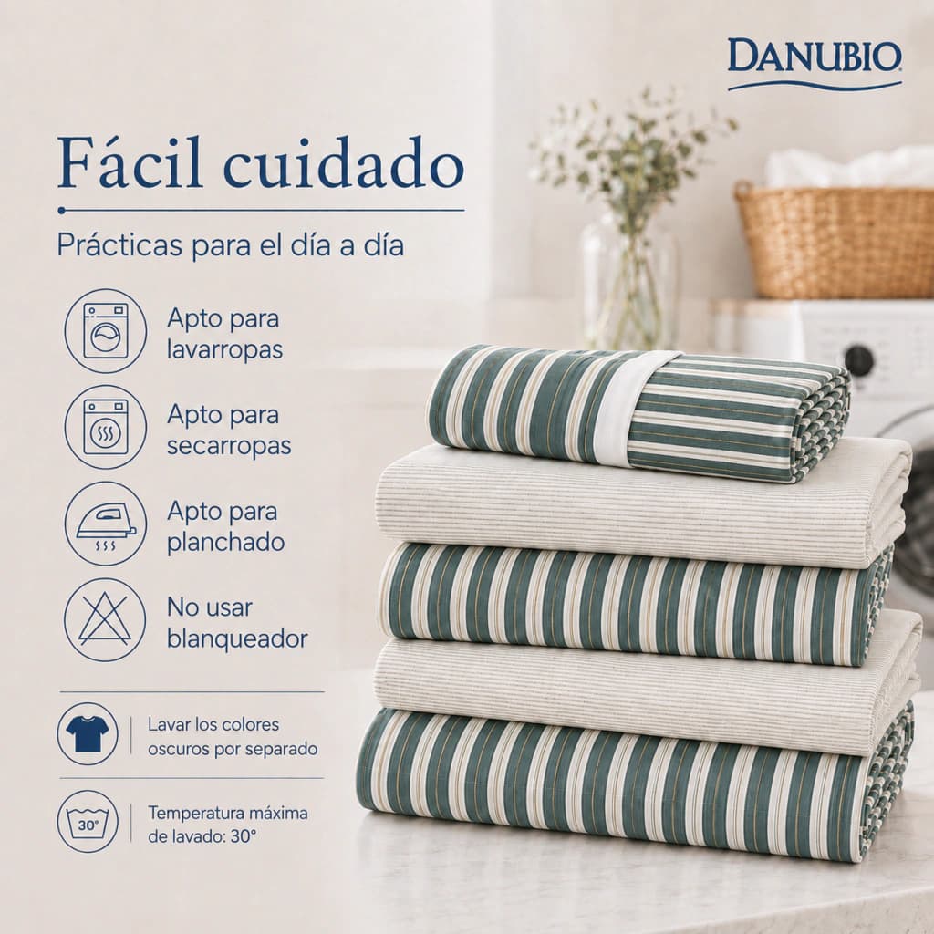 Juego de Sábanas Danubio Stripes Tamaño Full | 144 Hilos — Riley Black A809