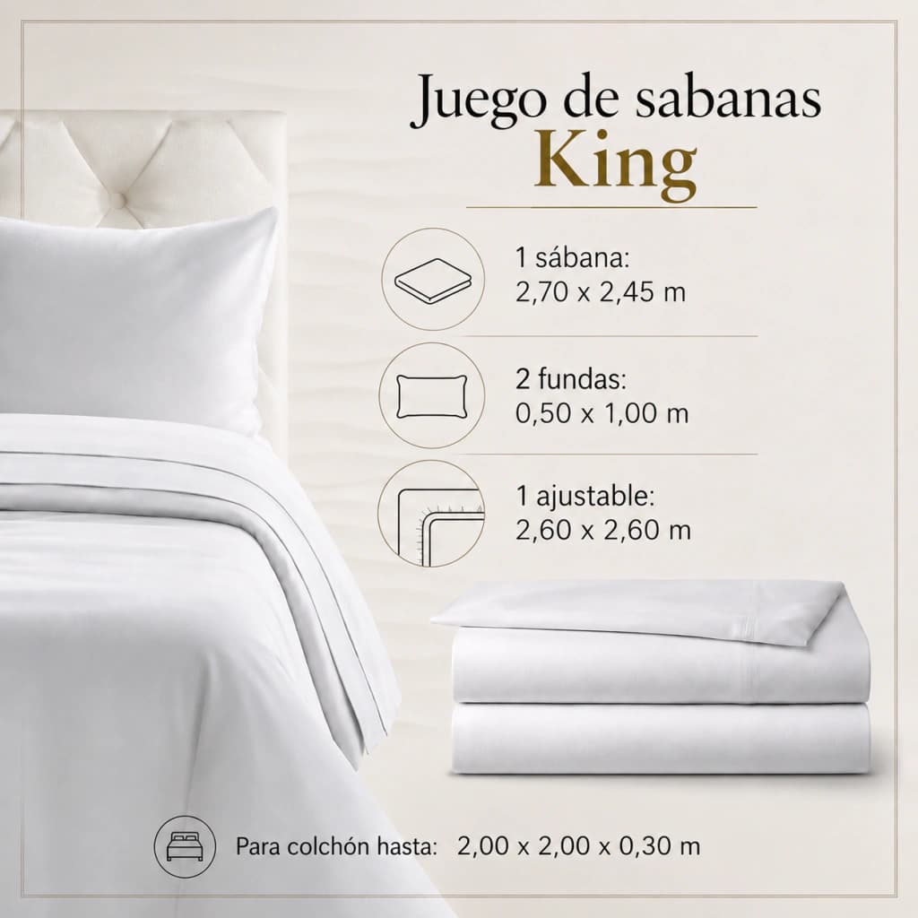 Juego de Sábanas Danubio 100% Algodón King Size | 144 Hilos