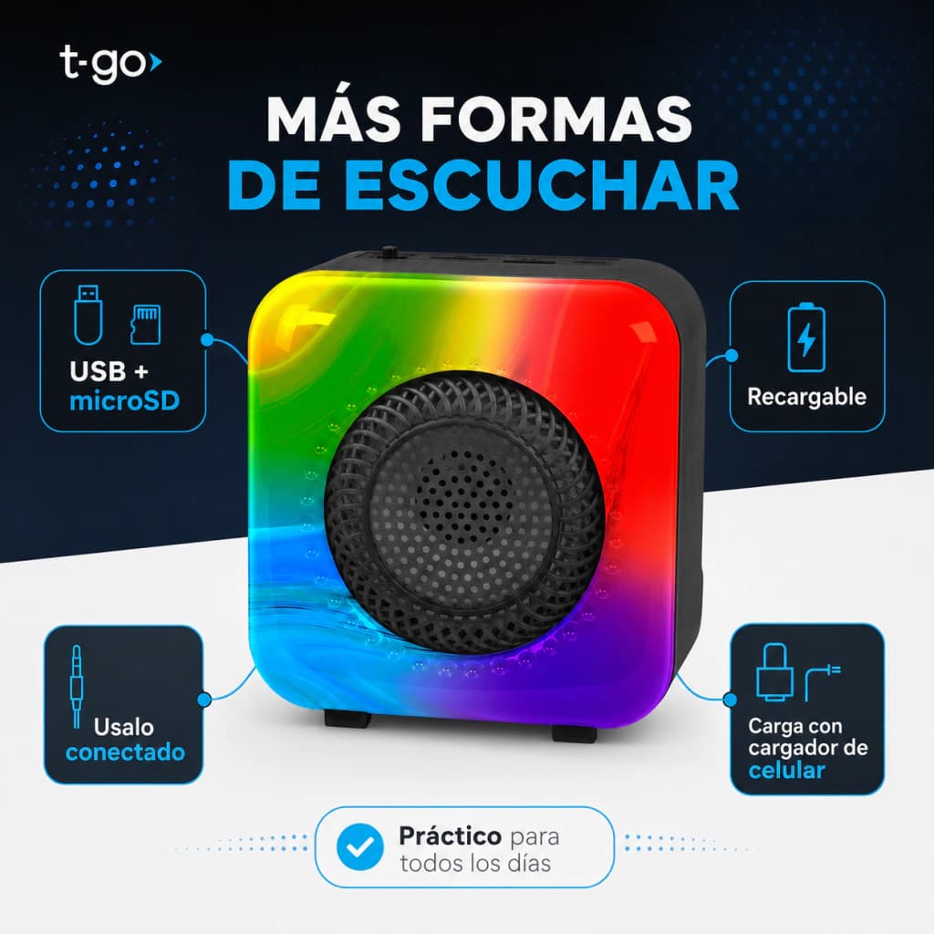 Mochila T-Go 40 L Trekking con Cobertor de Lluvia y Silbato de Emergencia + Parlante Tech de regalo