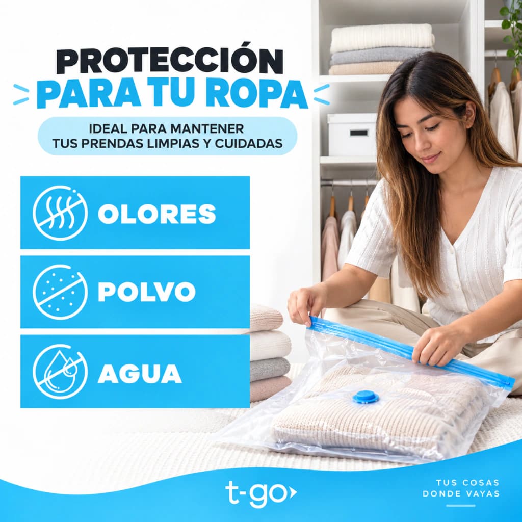 Combo de Bolsas Al Vacío 5 unid 50x70 + 5 unid 60x80 + 5 unid 80x90 Valija Ropa Acolchado Viaje + Bomba Desinfladora