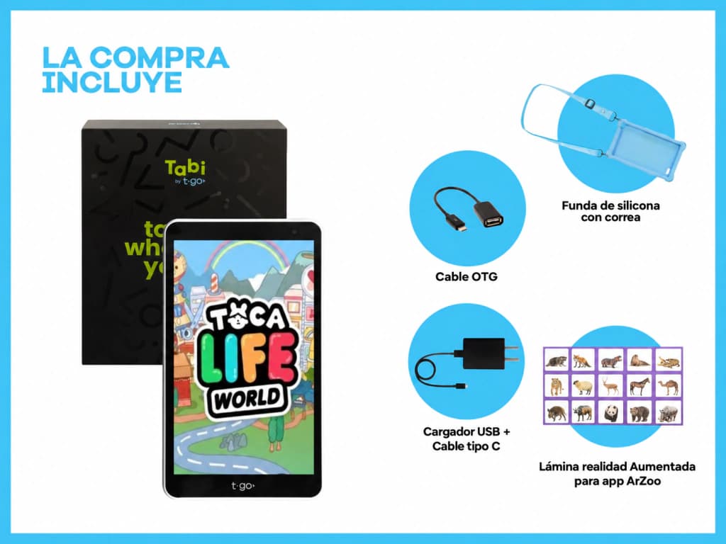 Tablet T-GO Kids 7" Android 14 con Realidad Aumentada y Control Parental | OUTLET — Rosa