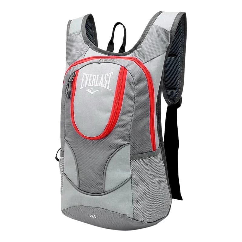 Mochila Running Everlast 12L ultraliviana con salida hidratación trekking — Negro / Liso