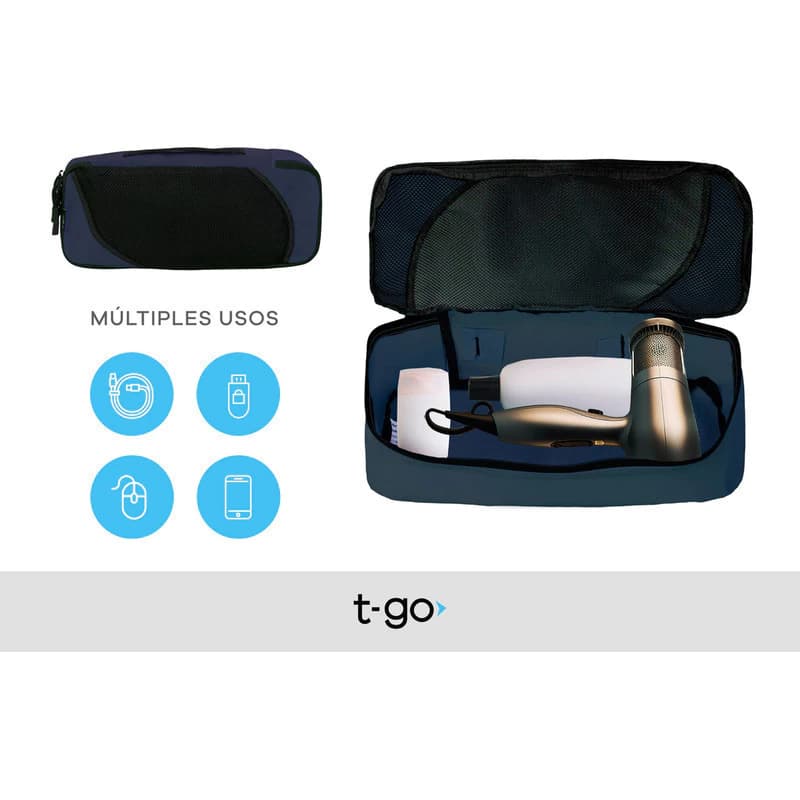 Set Organizadores de Valija T-Go x3 Piezas Poliéster Azul | Viaje sin caos