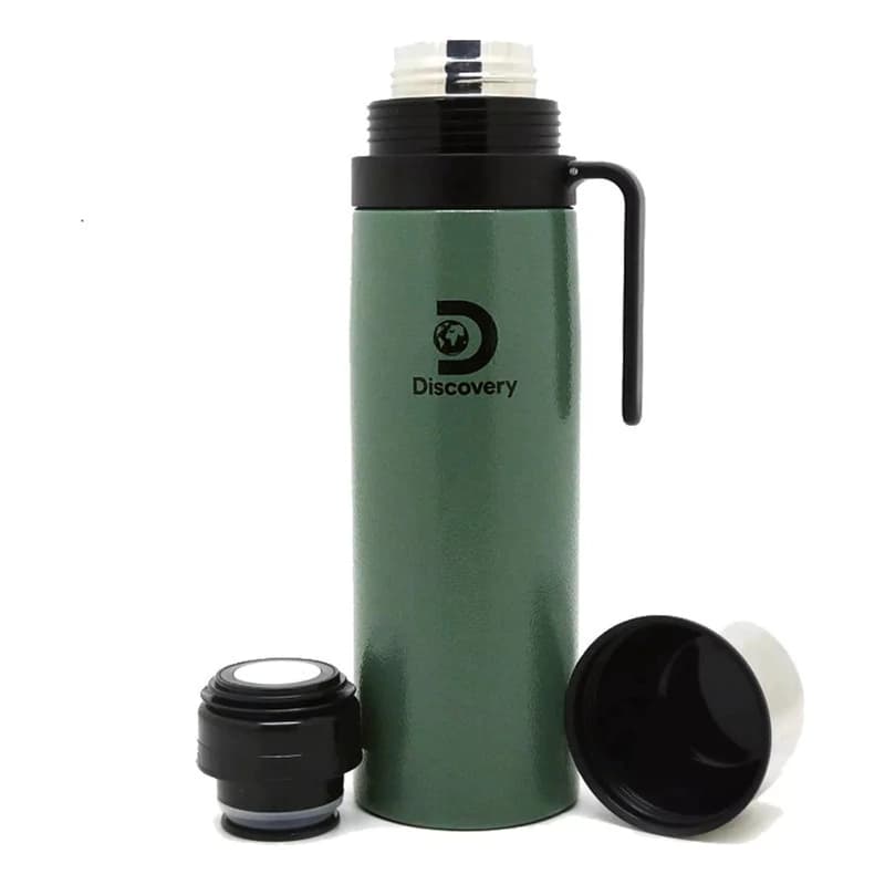 Termo Bala Mate 1 Litro con Manija Discovery Adventure - Acero Inox, Boca Ancha — Verde Clasico