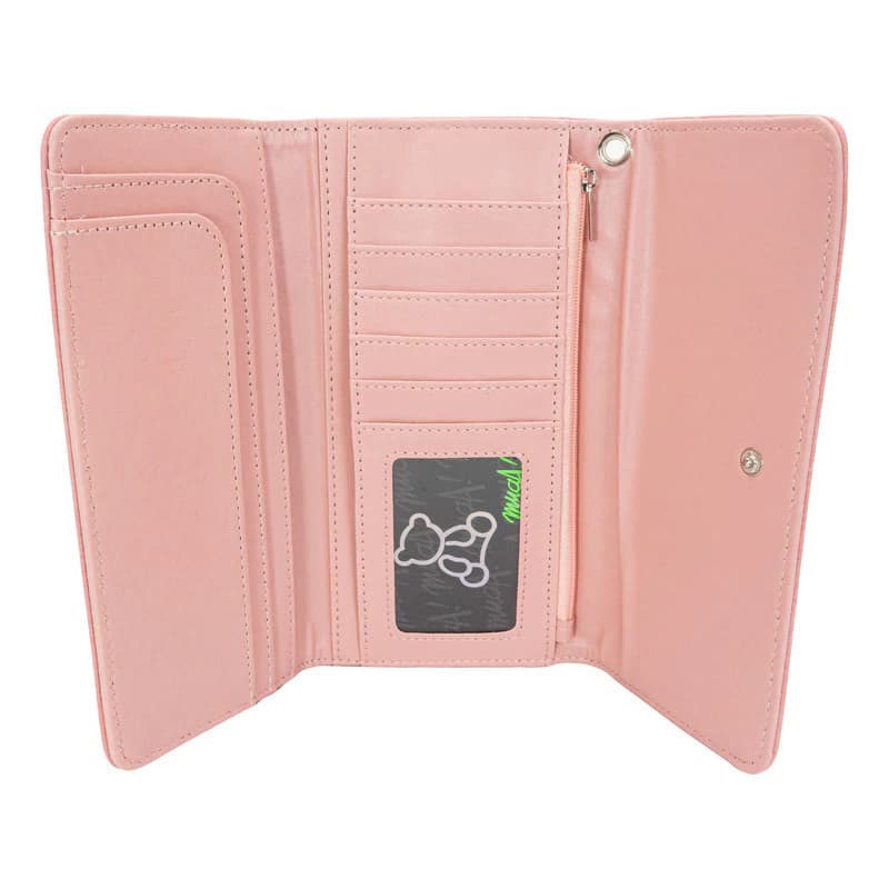 Billeteras Mujer Cuero Pu Muaa Monedero Tarjetero + Llavero — Azul / Liso