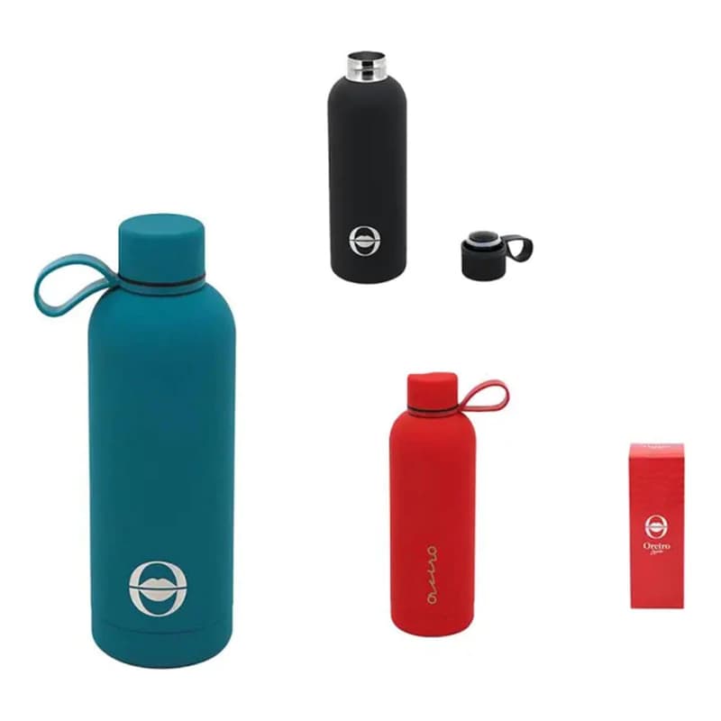 Botella Térmica 500 ml | Acero Inoxidable Doble Capa | Oreiro Love — Negro