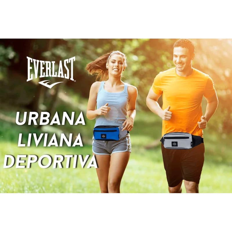 Riñonera Everlast Unisex Urbana Doble Bolsillo Correa Regulable 150 cm