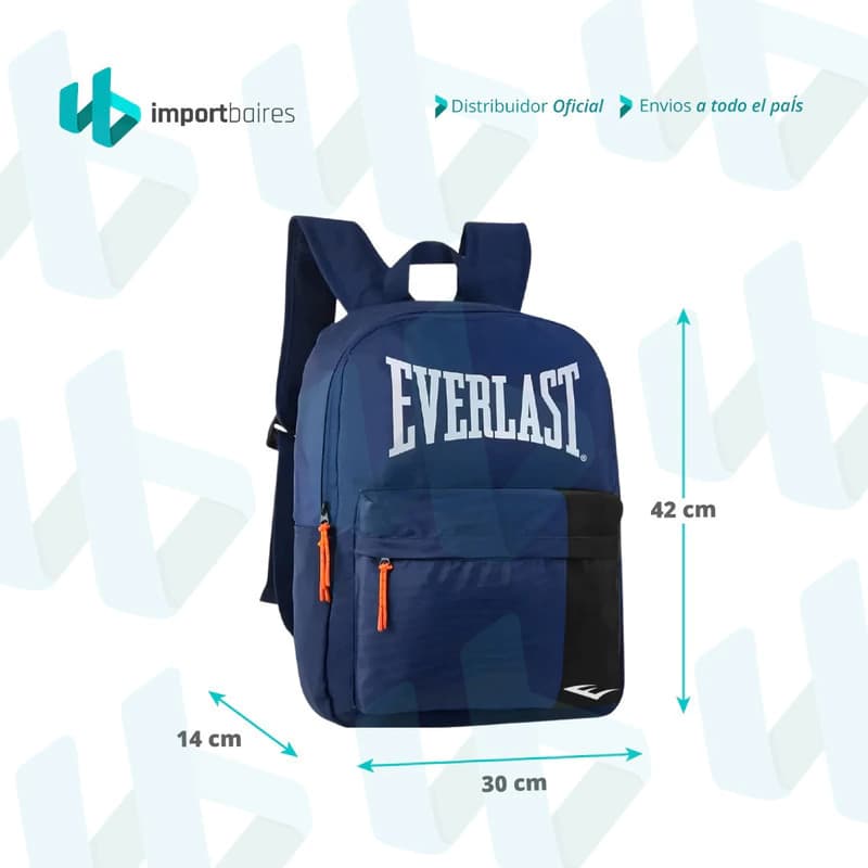 Mochila Urbana Everlast 25L Unisex con Porta Notebook hasta 15.6" — Negro/Gris / Liso