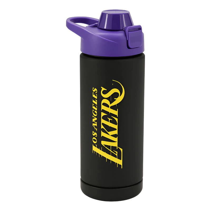 Botella Deportiva NBA 800ml Tapa Rebatible Libre de BPA con Medidor — Negro