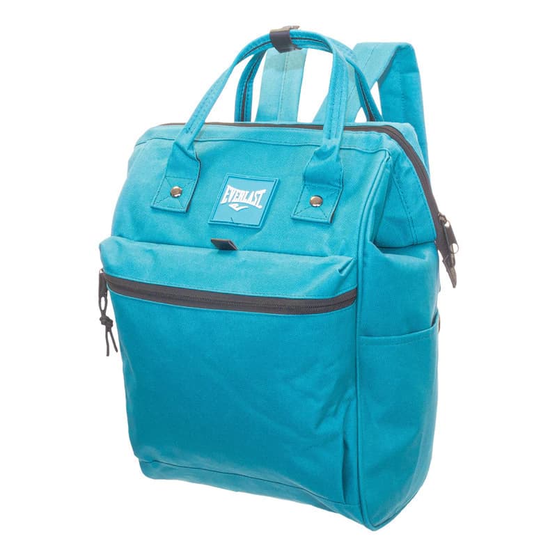 Mochila Boca de Pez Everlast Urbana Nylon Mujer | Notebook 15,6" y A4 — Azul Petróleo 22158 / Liso