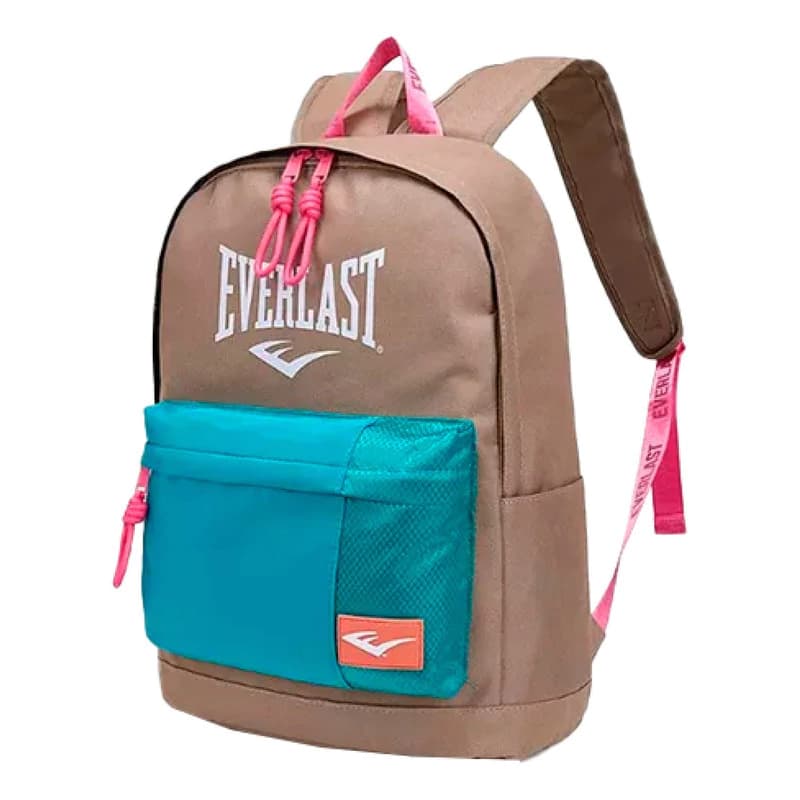 Mochila Everlast Portanotebook 15.6" Urbana Reforzada Poliéster 20L — Caqui 22257 / Liso